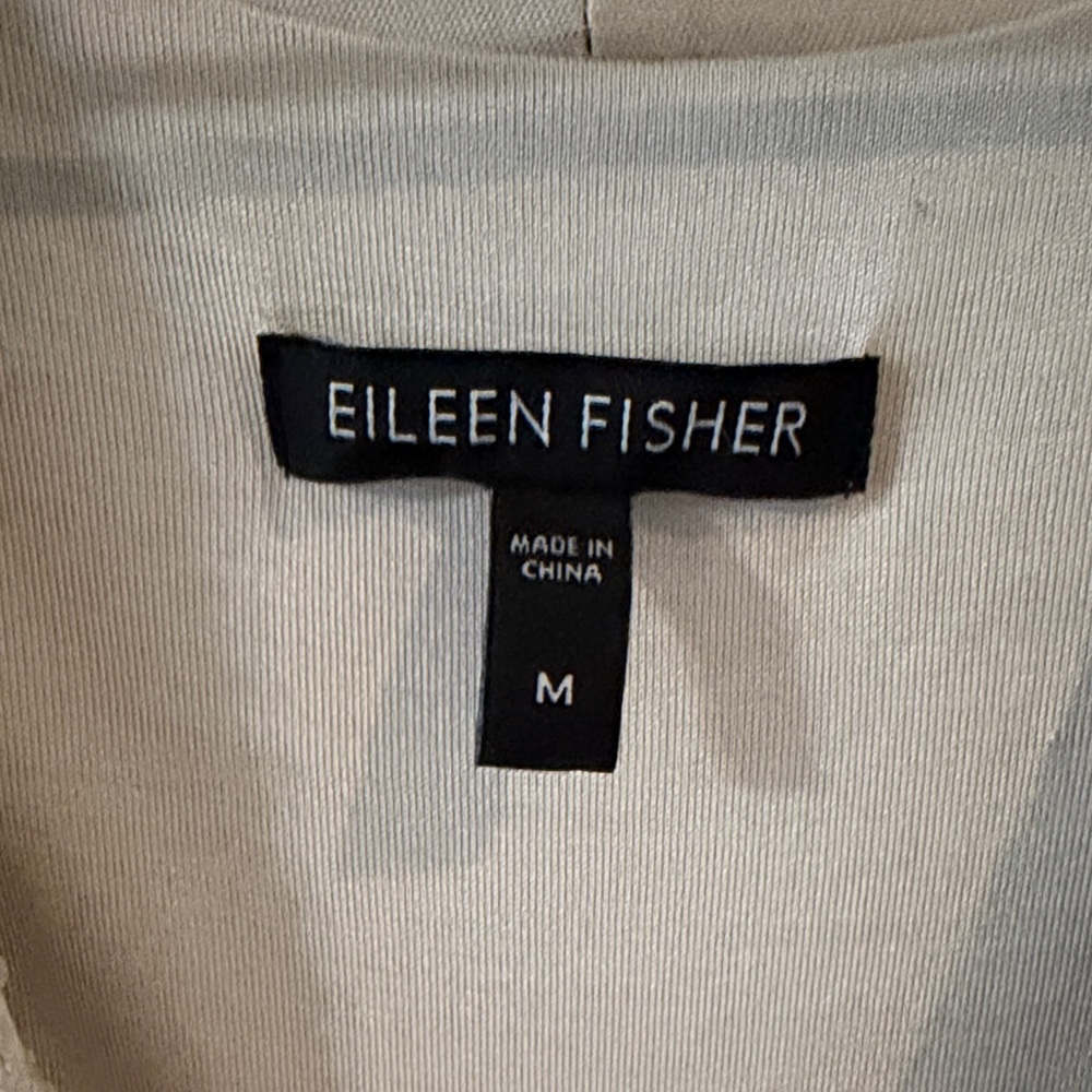 Eileen Fisher Silk Sequin Bolero Cape Tie Front Crop Top size M cream - Picture 3 of 6